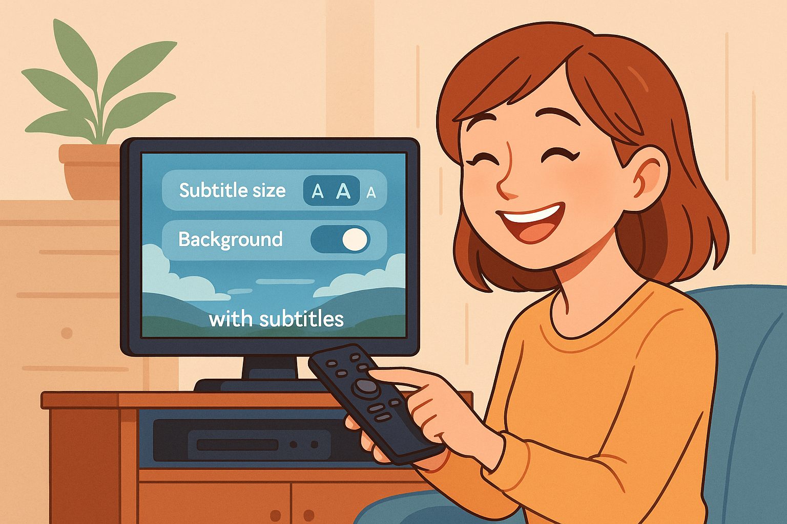 テレビと字幕設定を調整