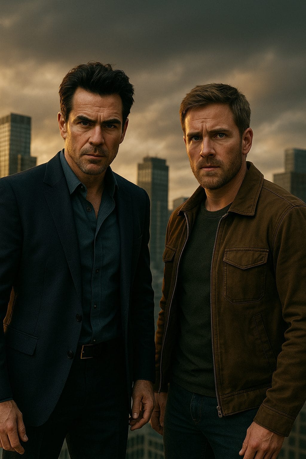 都会の夕暮れの対比