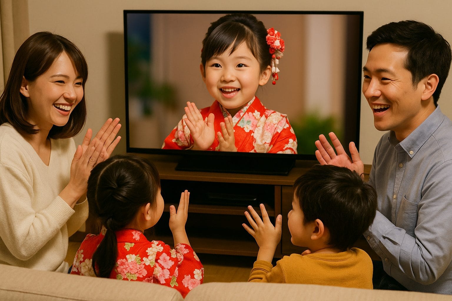 家族で楽しむテレビの時間