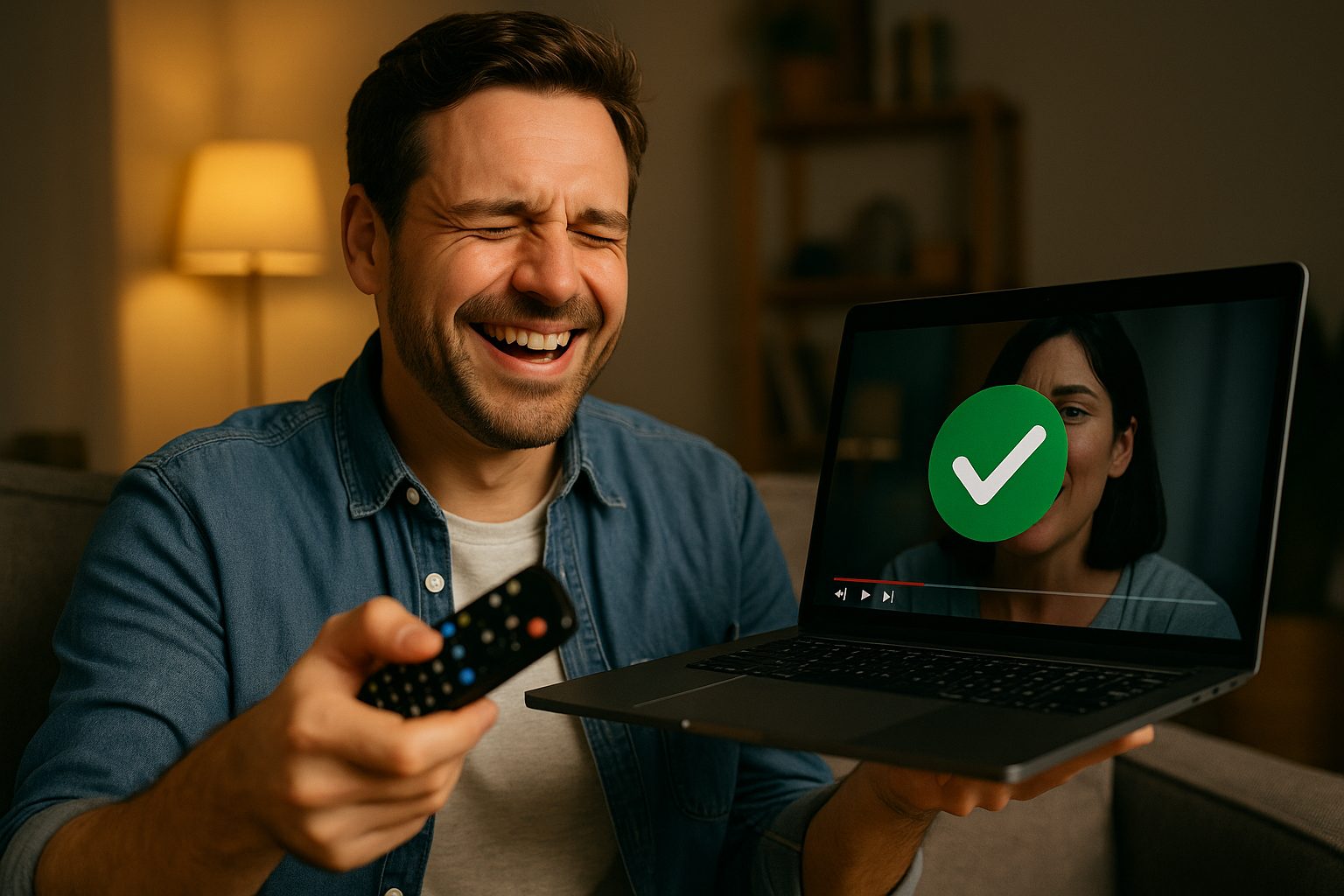 幸せな笑顔と進行中の動画