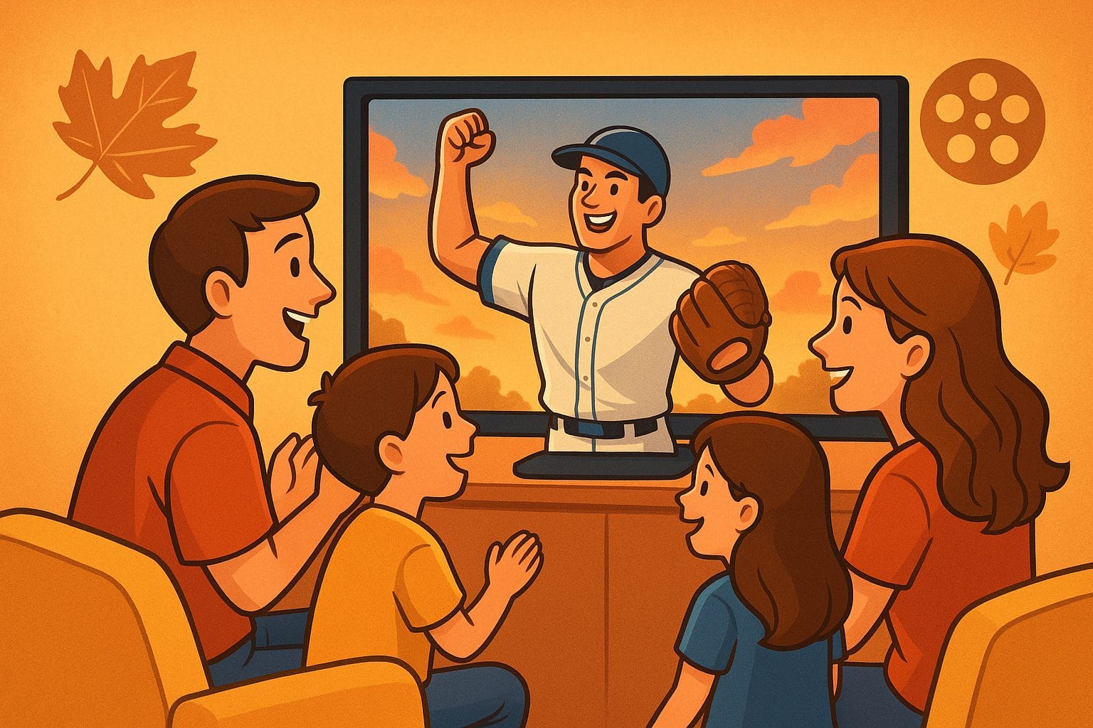 家族と映画の夕暮れ