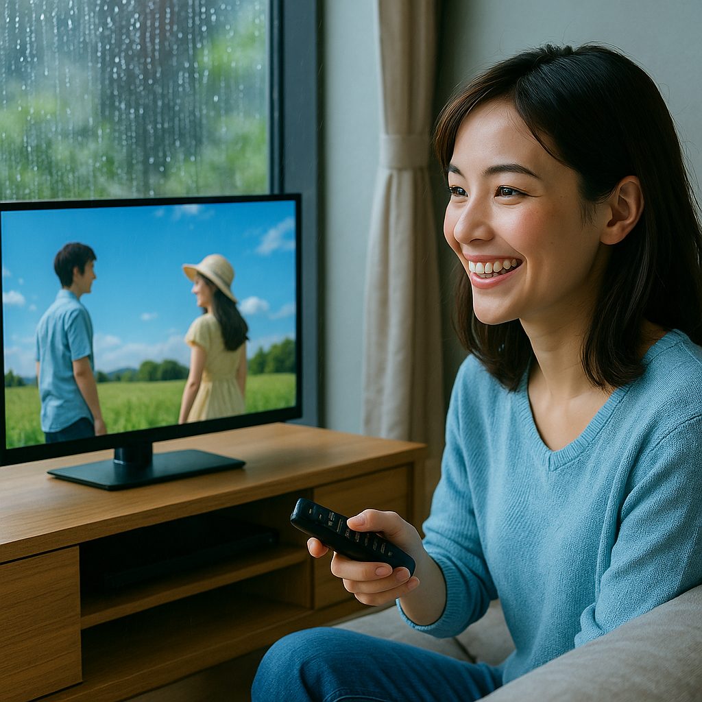 雨の中の映画鑑賞