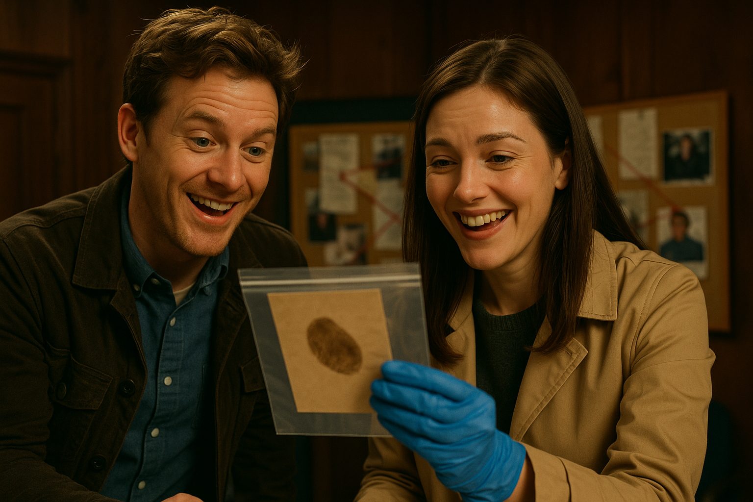 証拠を調べる捜査官たち