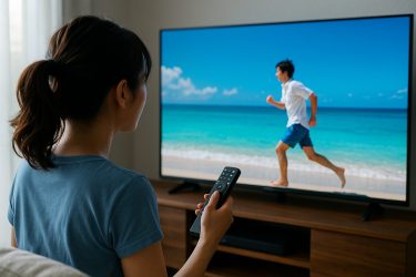 ビーチ映画とリラックスした午後