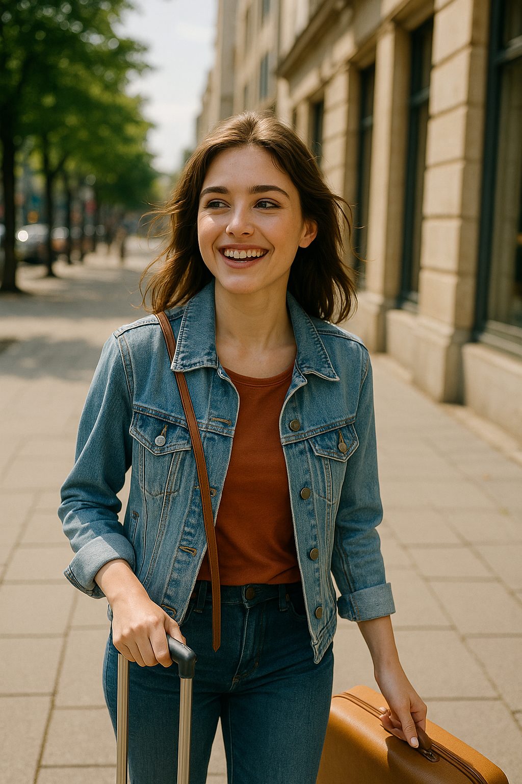 街並みを歩く女性