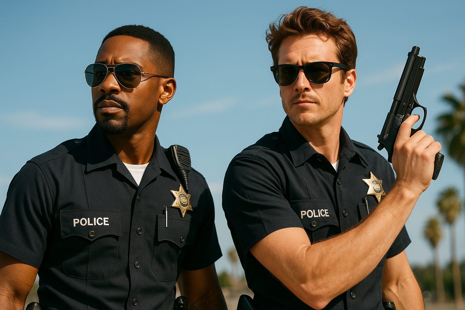 警察官の真剣な表情