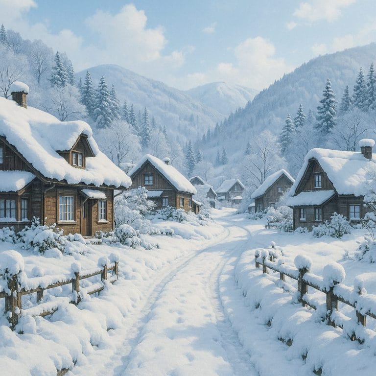 雪に包まれた静かな村