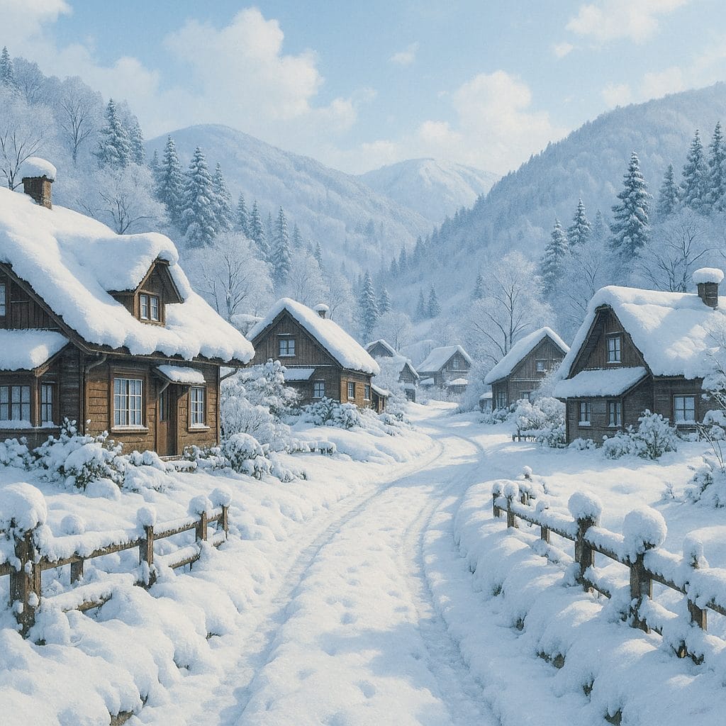 雪に包まれた静かな村