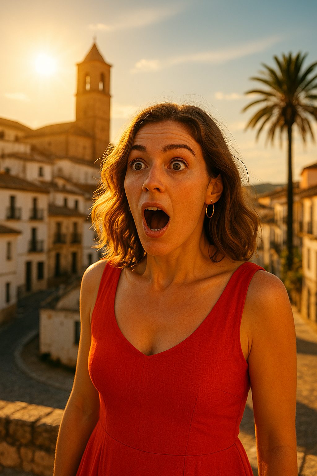 スペインの夕暮れ時の街角