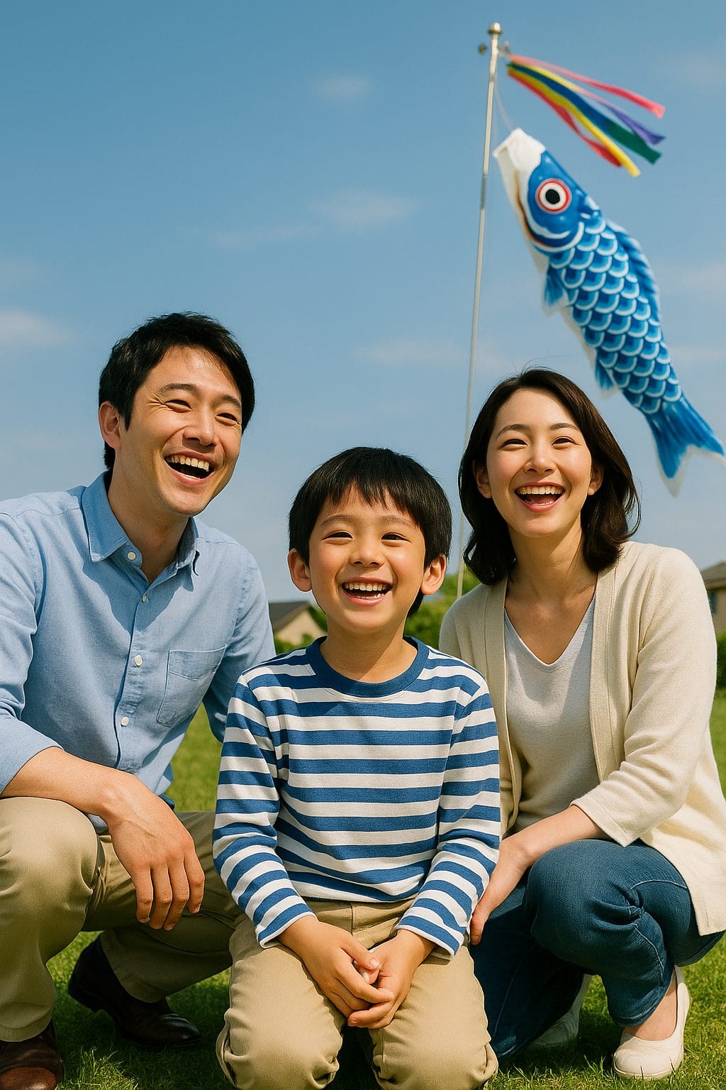 こいのぼりと家族の笑顔 (3)