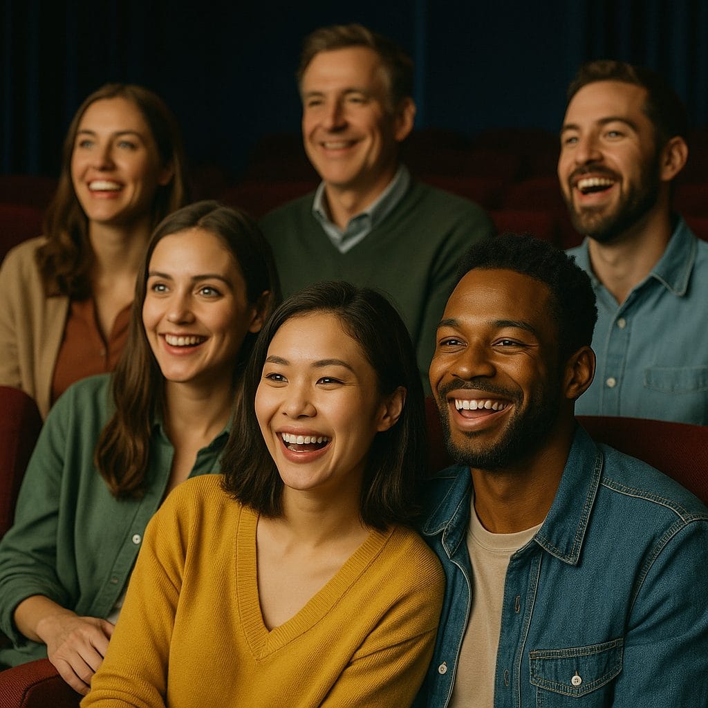 映画館での笑顔の瞬間