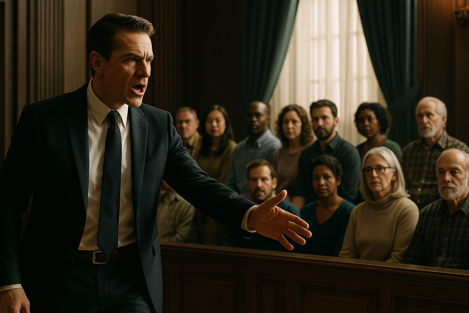 法廷での弁護士の弁論