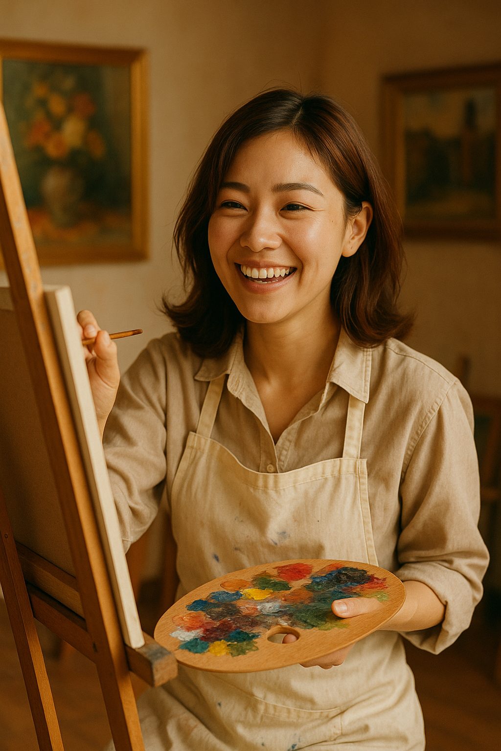 アートスタジオでの創作風景