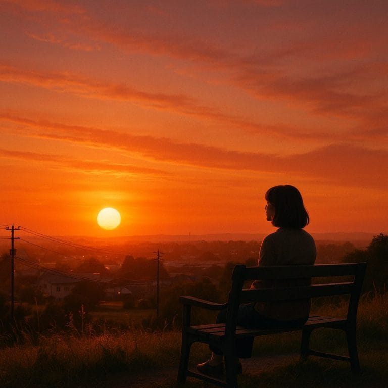 夕日の温かい輝き