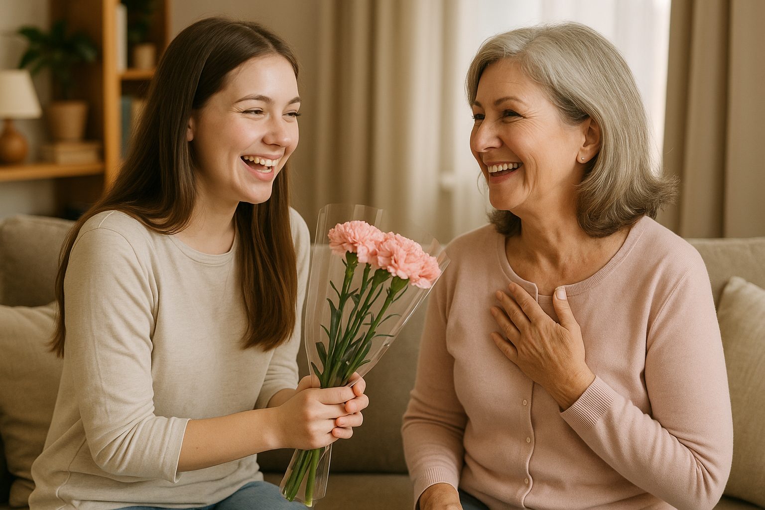 母と娘の優しい瞬間
