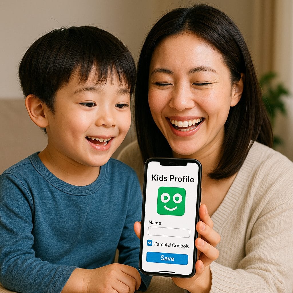 親子でスマホの設定を楽しむ