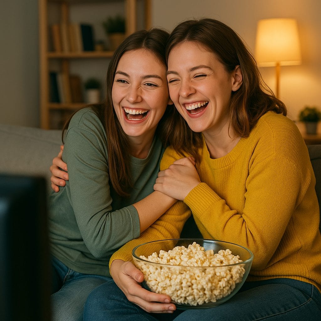 映画を楽しむ友達