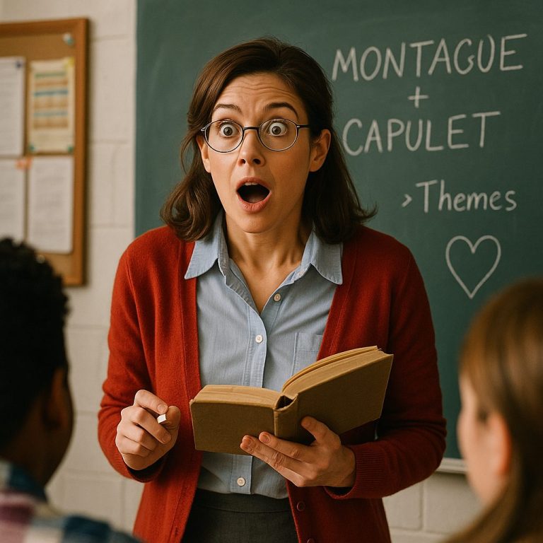 驚いた表情の教師