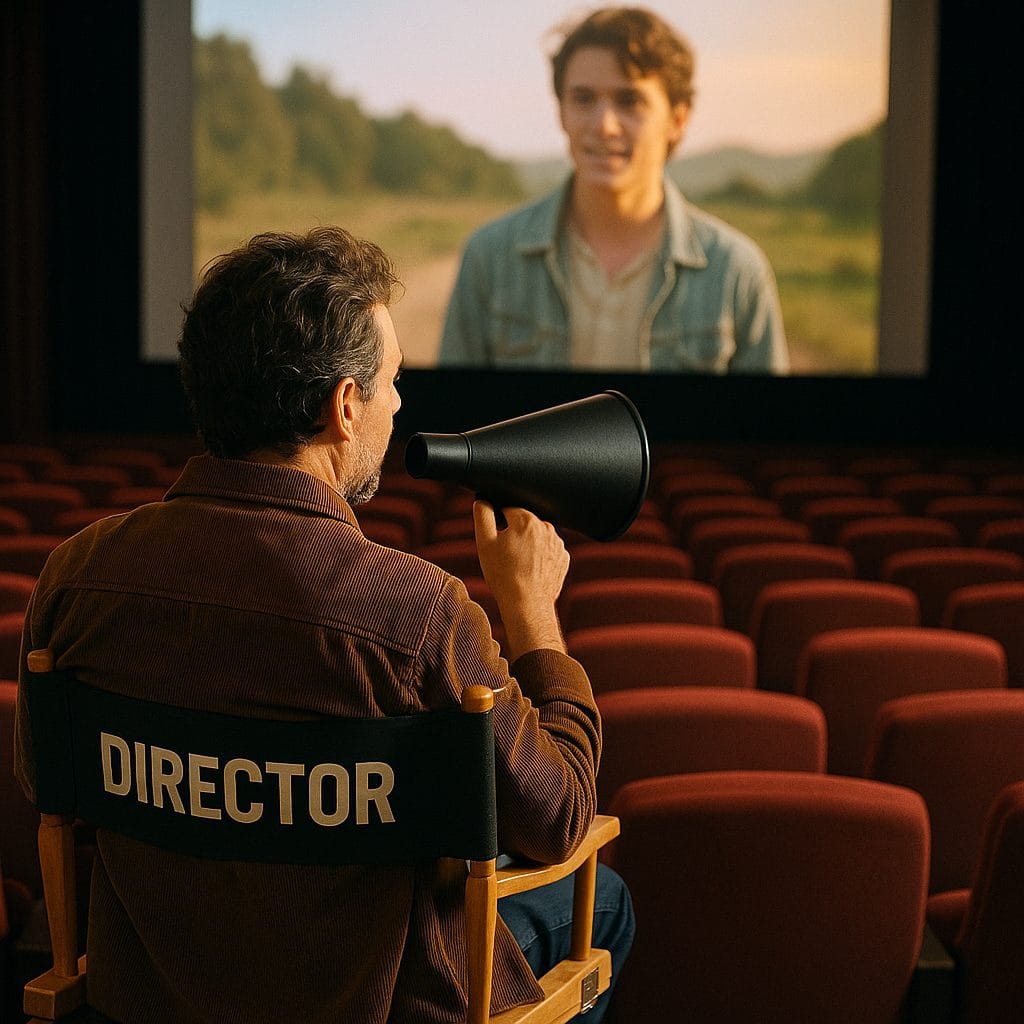 映画監督とスクリーンの一瞬