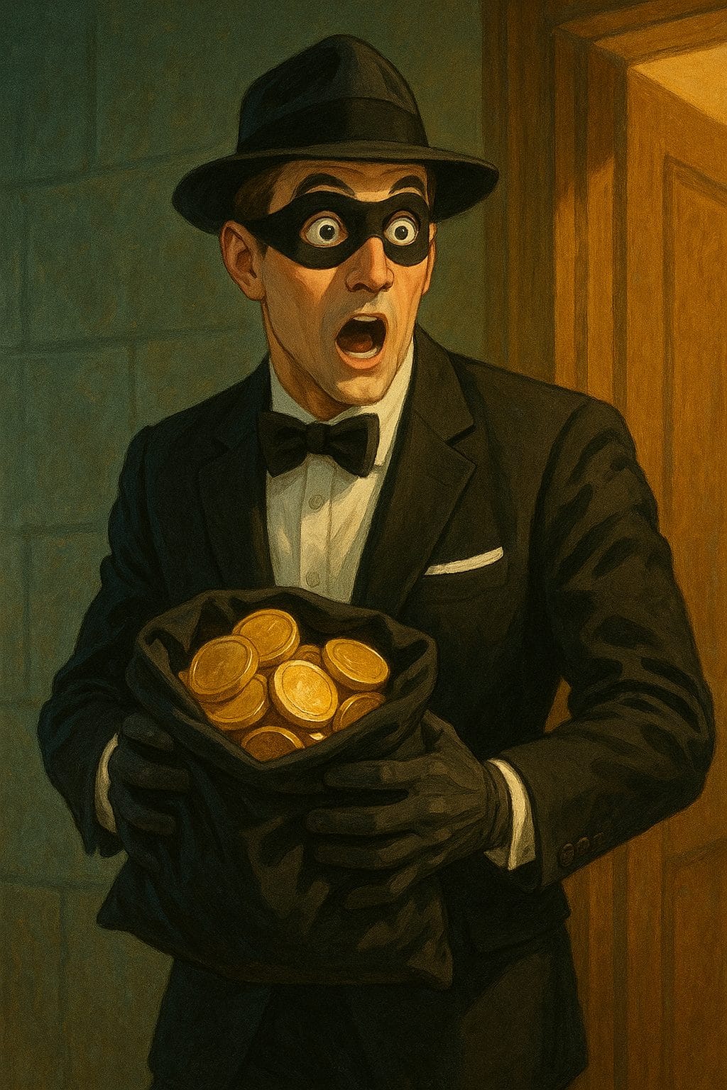 驚きの泥棒と黄金の袋