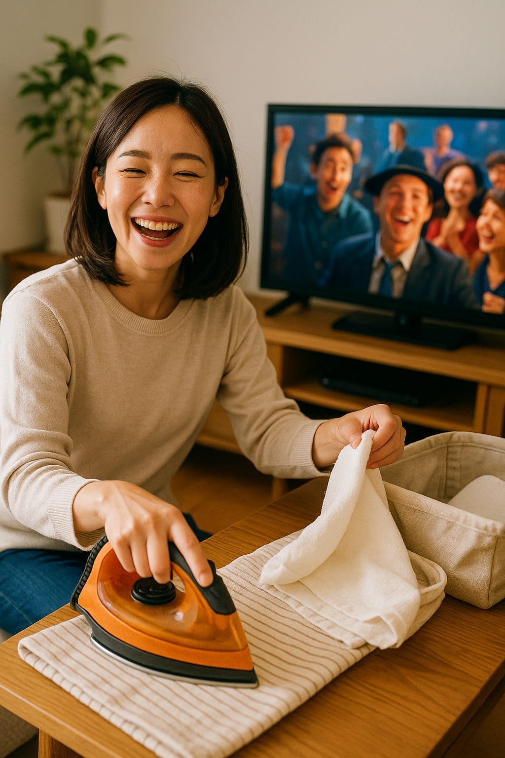 家事をしながら映画を楽しむ