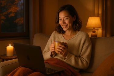 秋の夜のリラックスした時間