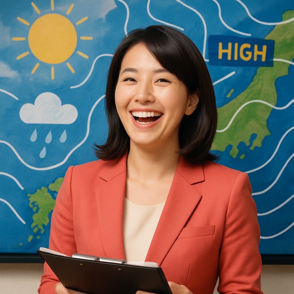 天気予報士の笑顔