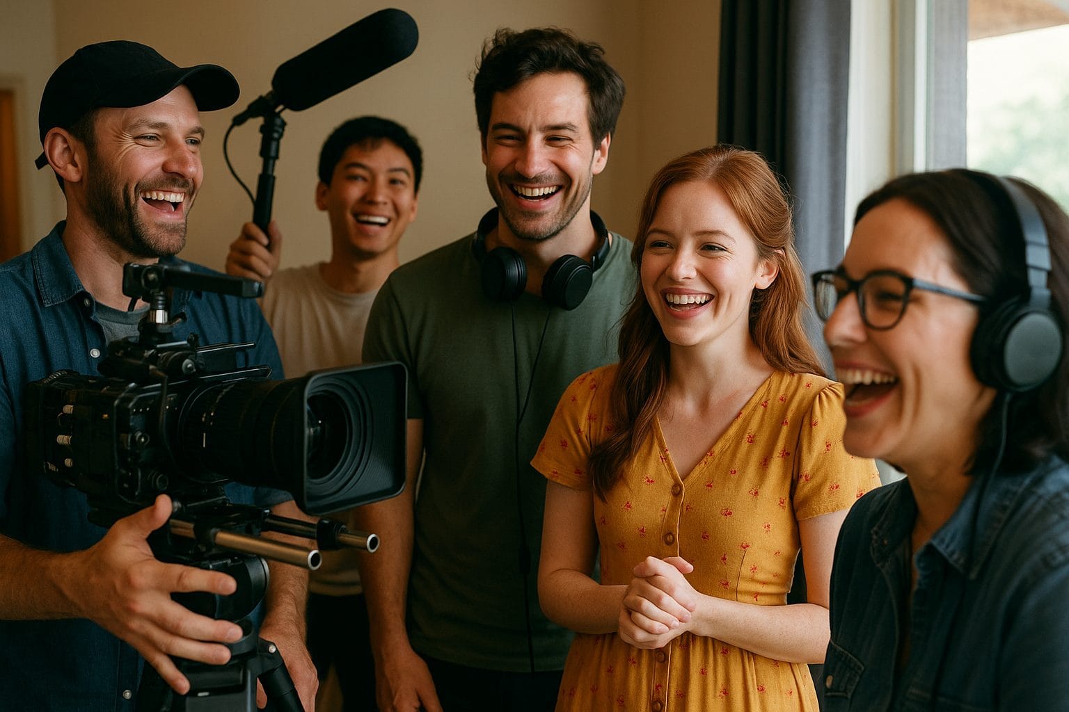 映画のセットでの集まり