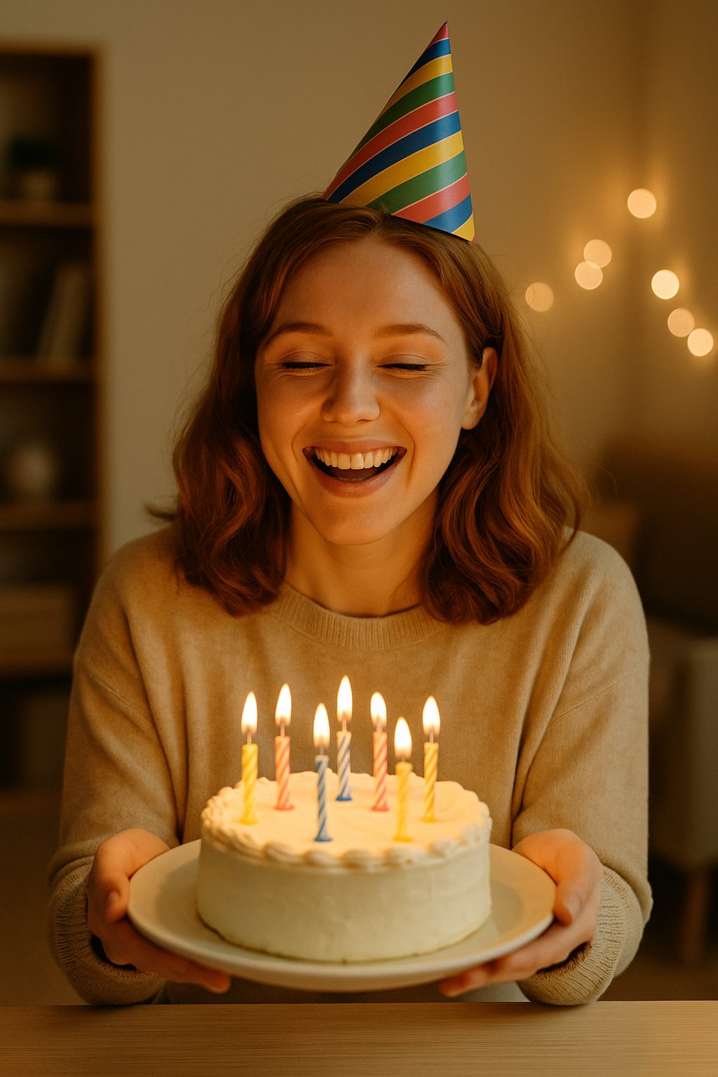 誕生日のケーキと笑顔 (1)