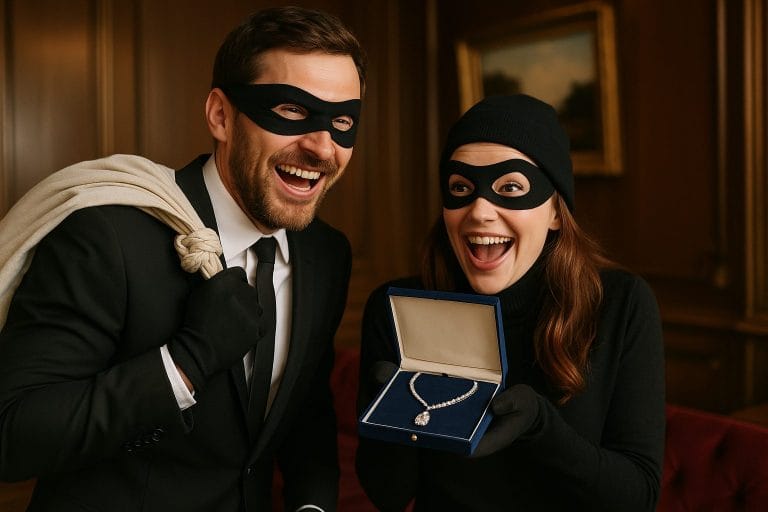 泥棒コンビと豪華な室内