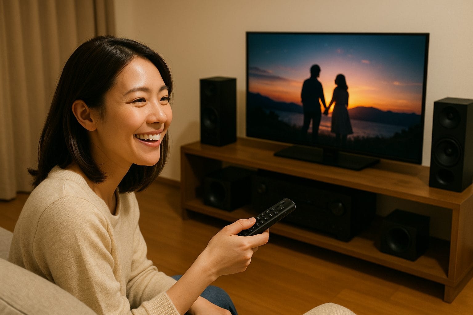 映画を楽しむ女性 (3)