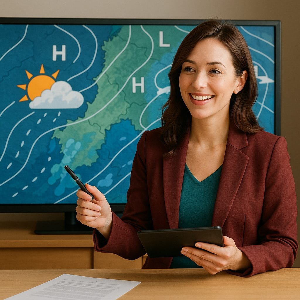 気象予報士の明るい笑顔