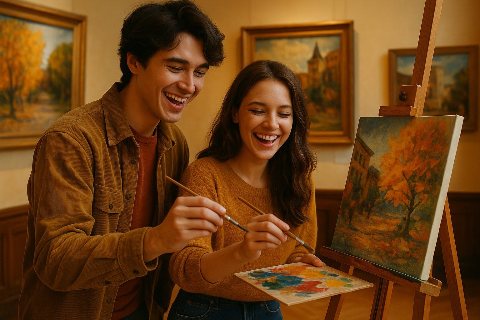 ギャラリーでの共作の瞬間