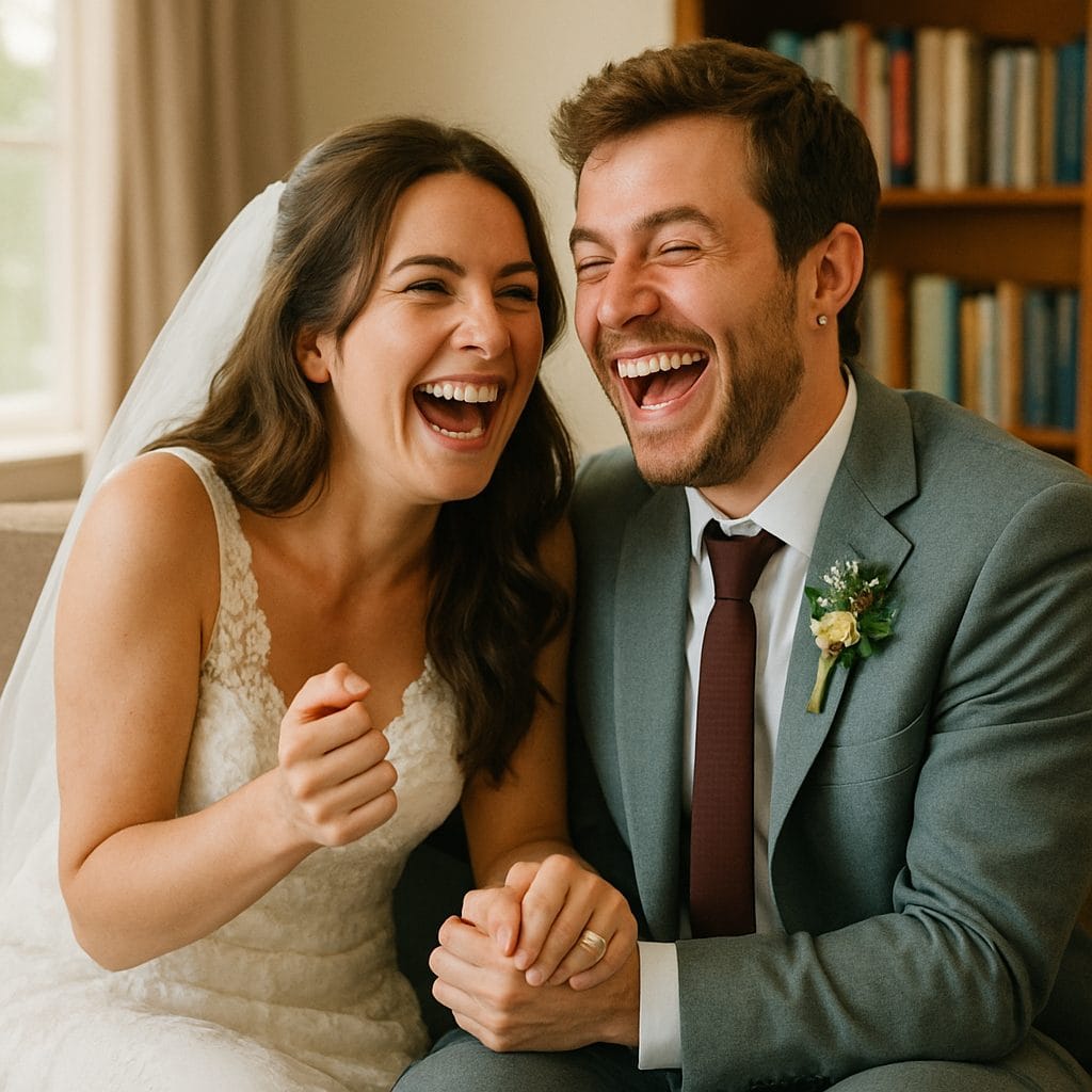 新婚の幸せな瞬間