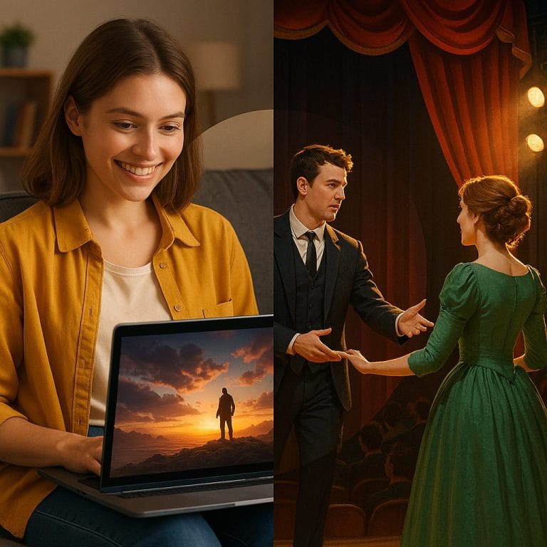 映画と舞台の相対展示