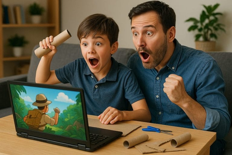 父と息子の冒険の瞬間