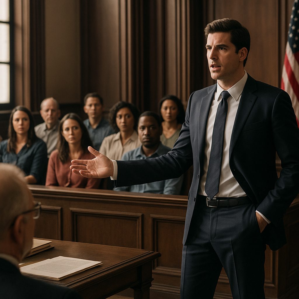 法廷での弁護士の訴え