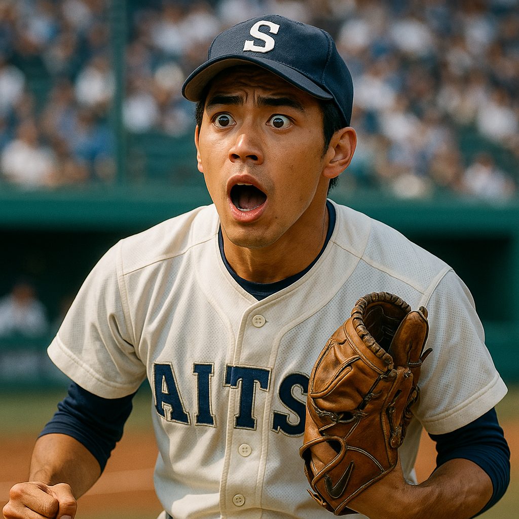 試合中の驚きの表情