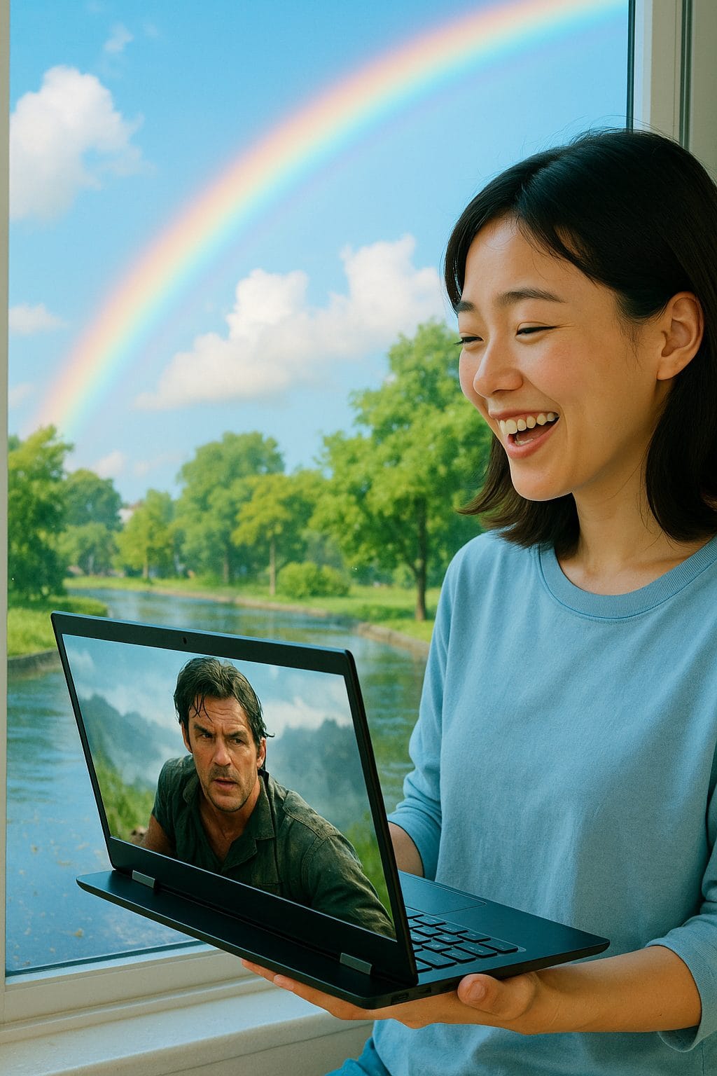 虹と映画のひととき