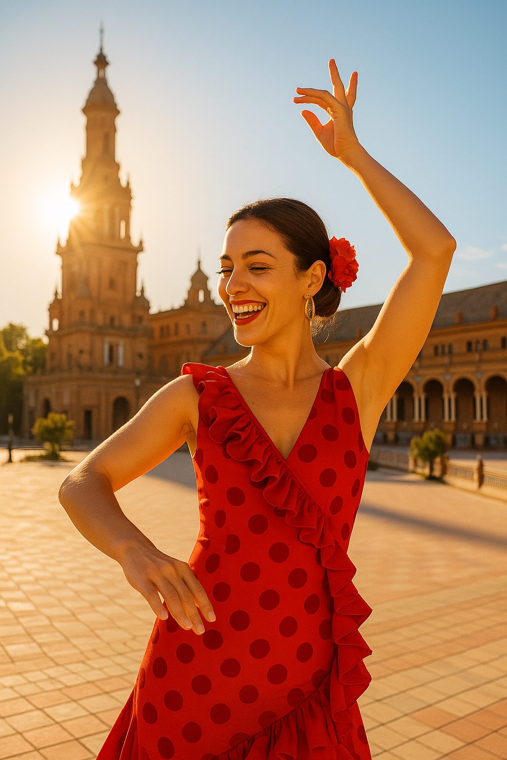 フラメンコのダンスとスペイン広場