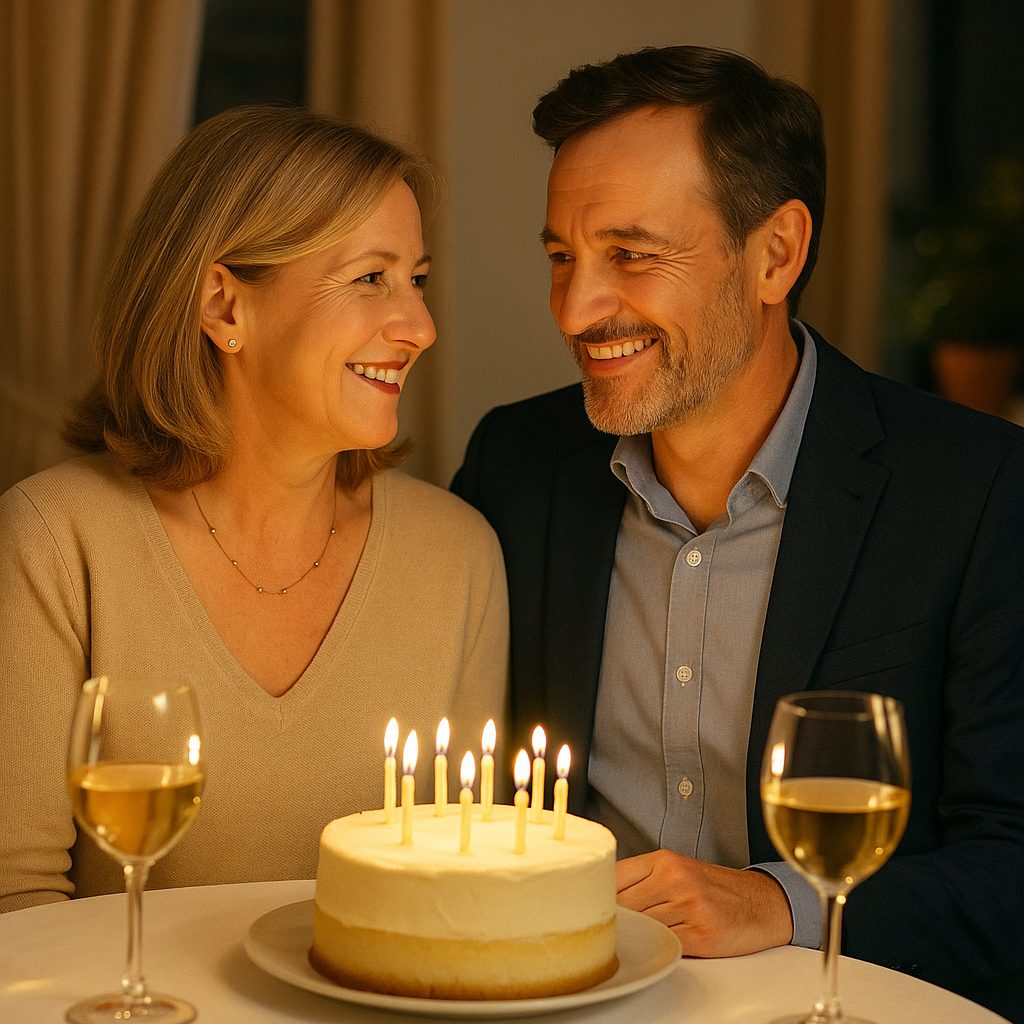 記念日ディナーの祝福