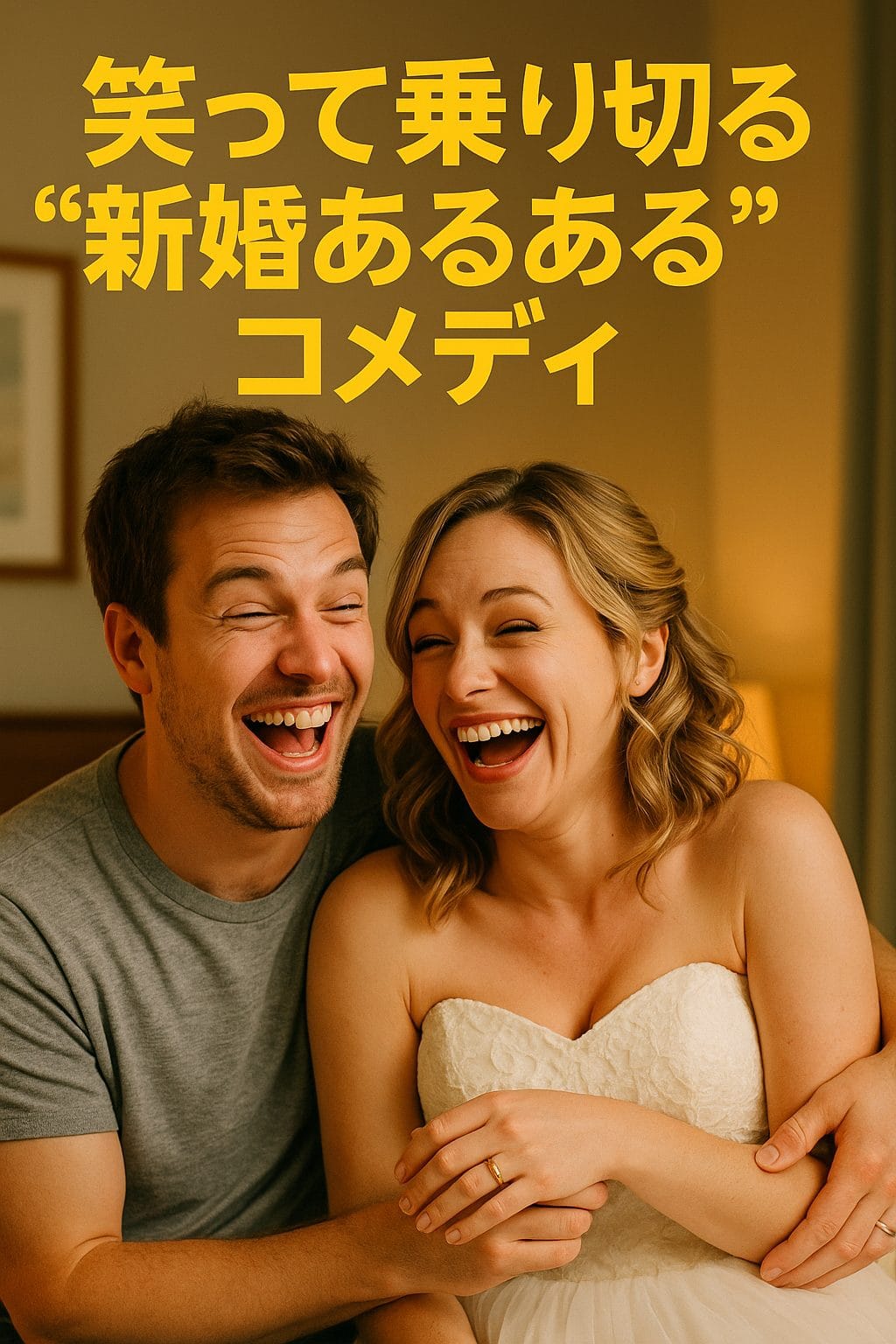 新婚の笑顔いっぱい