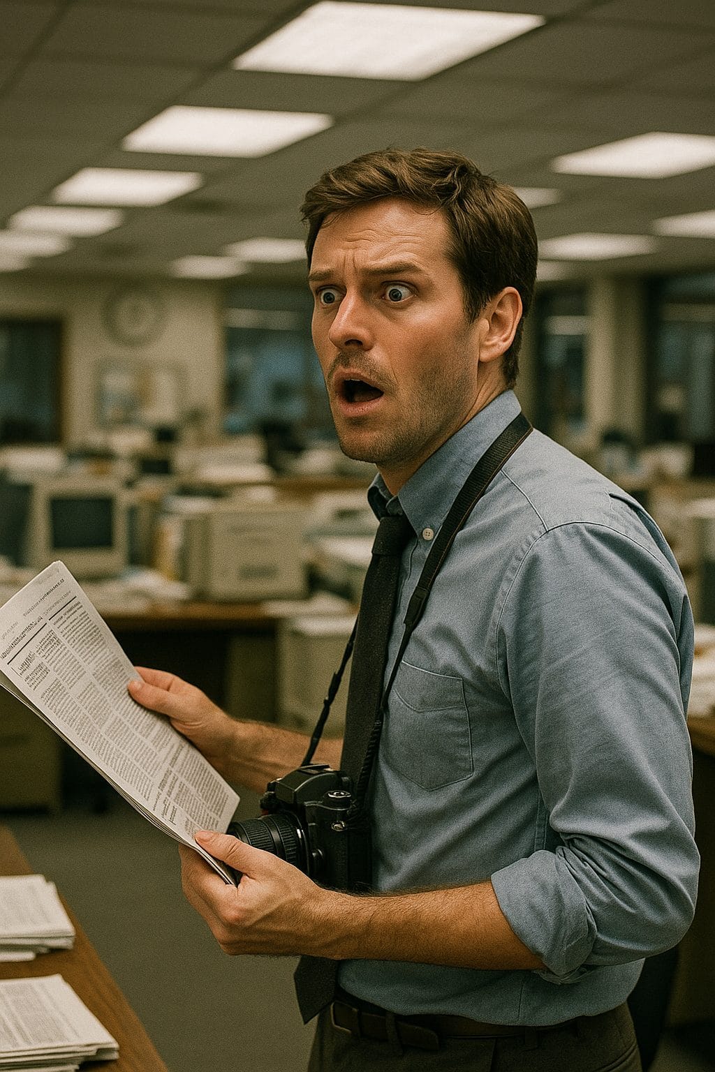 驚いたジャーナリストの瞬間