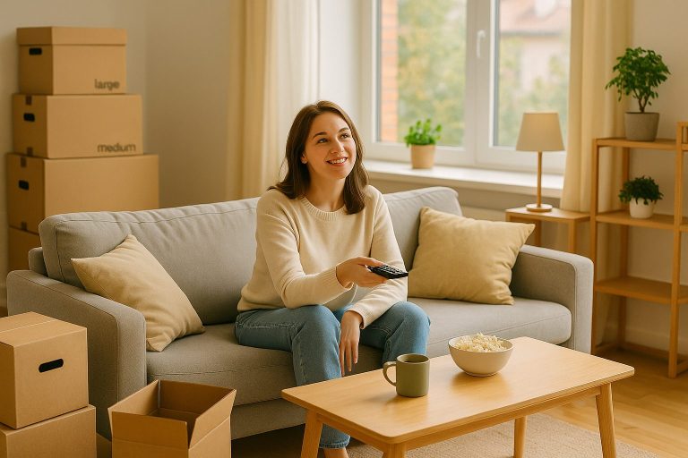 自然光の中のリビングルーム