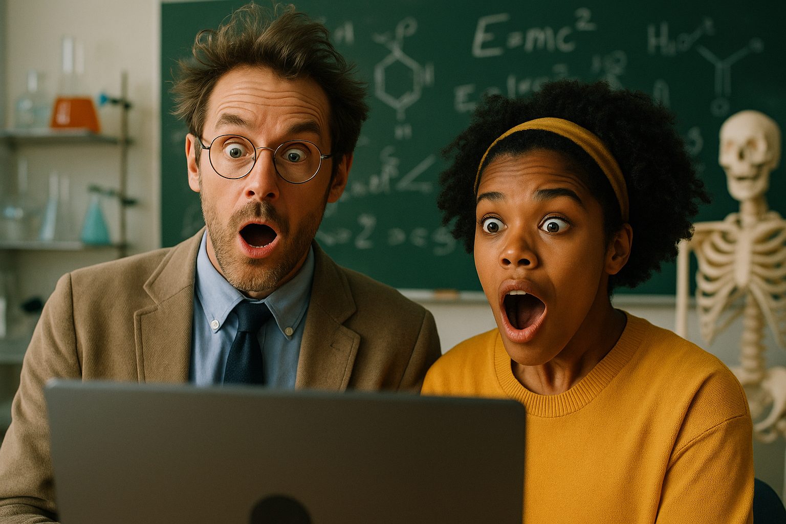 驚きの瞬間、研究室で