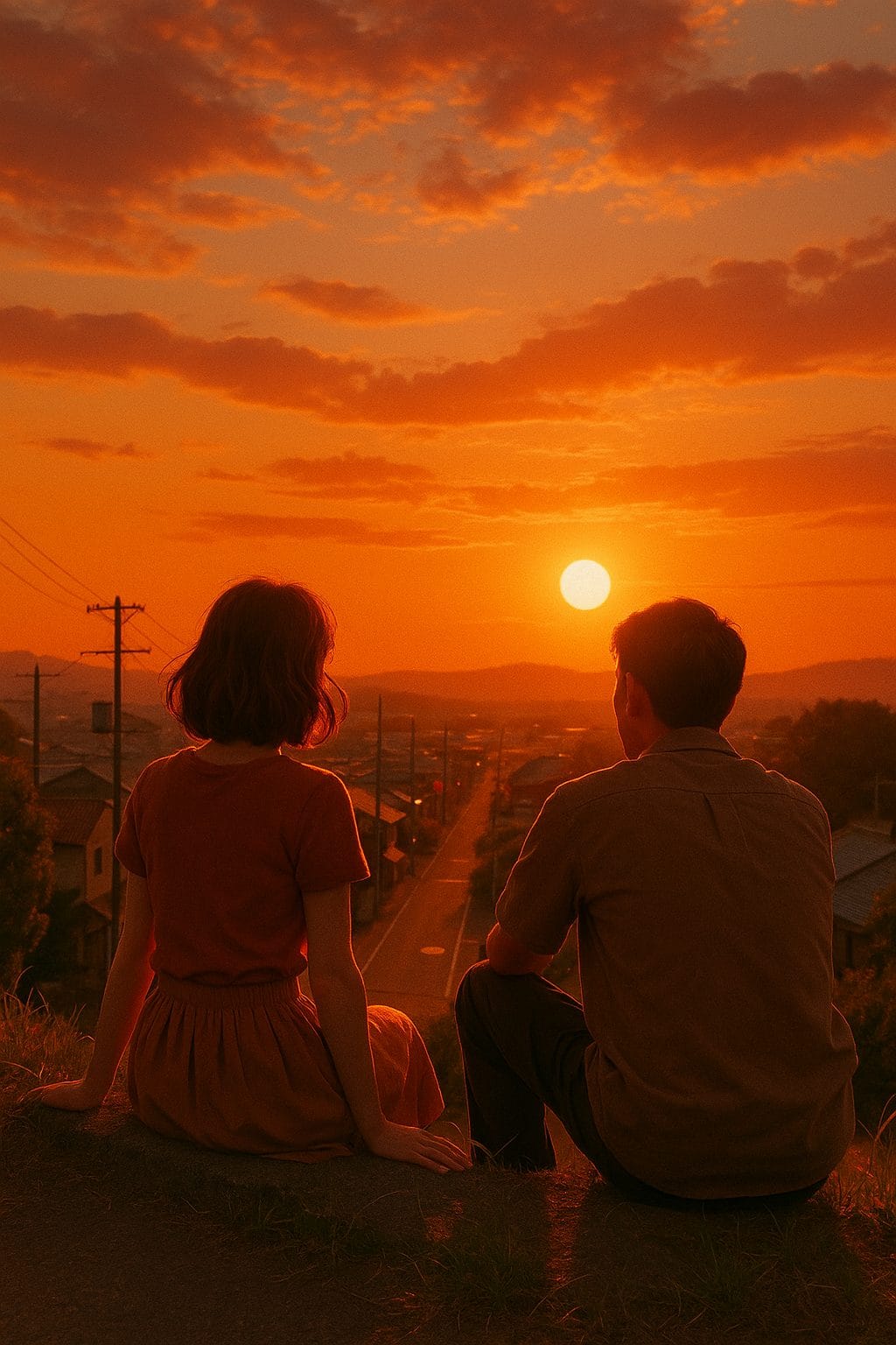 夕日の中の静かなひととき
