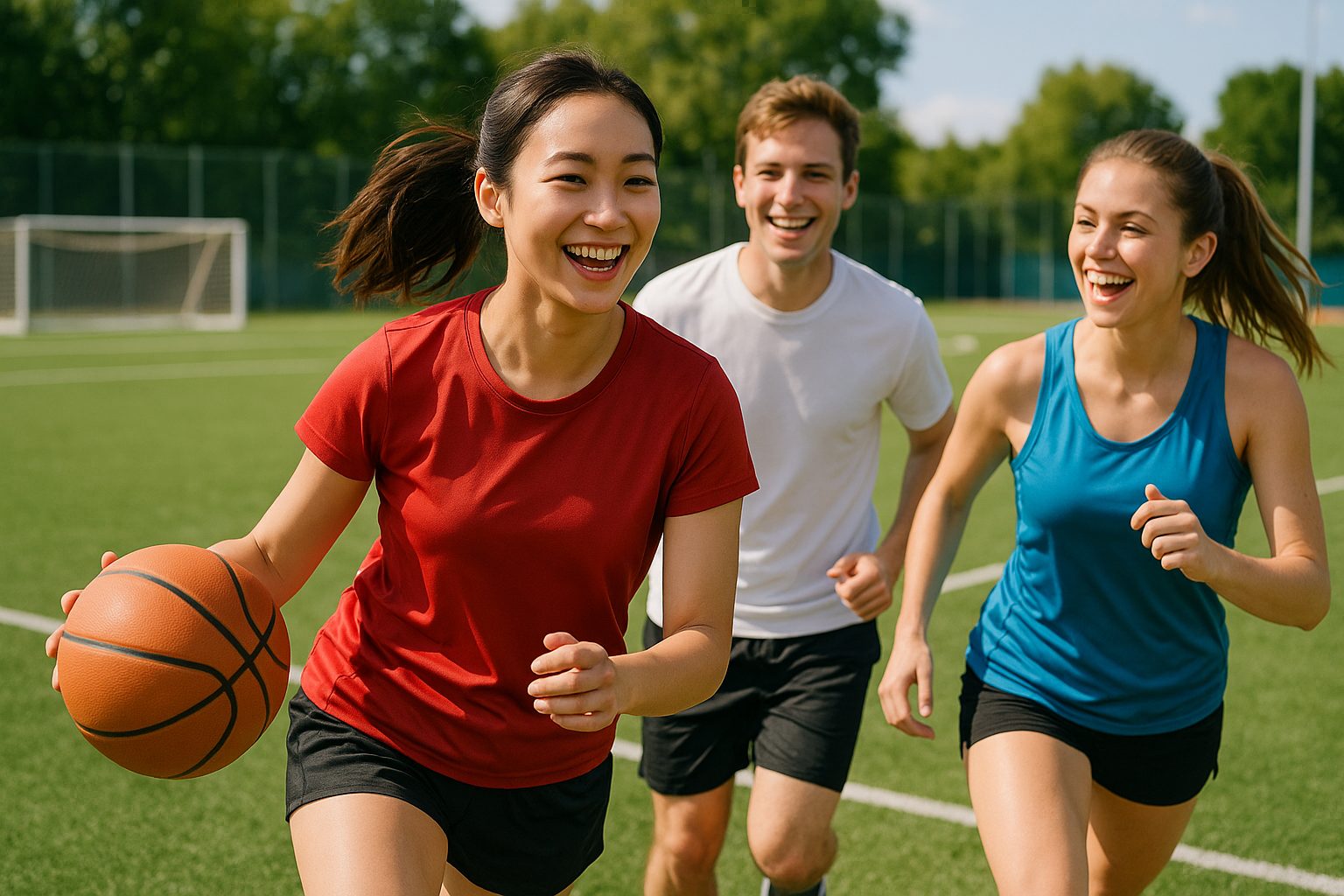 スポーツフィールドでの仲間たち