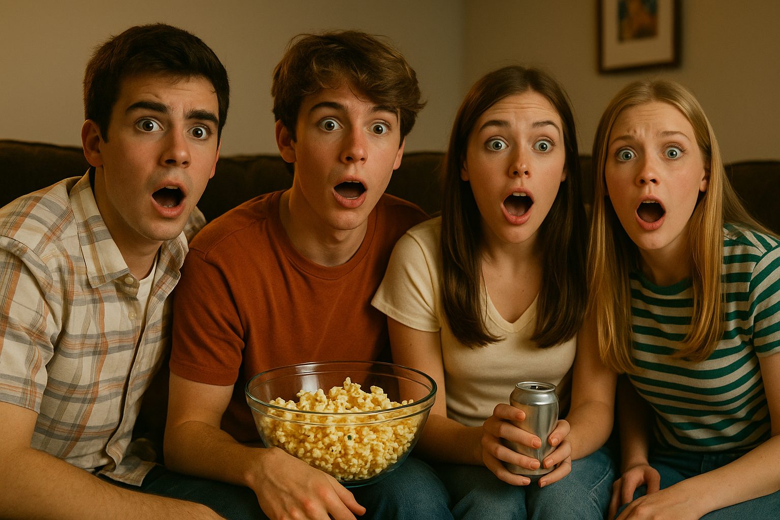 驚きの瞬間のリアクション