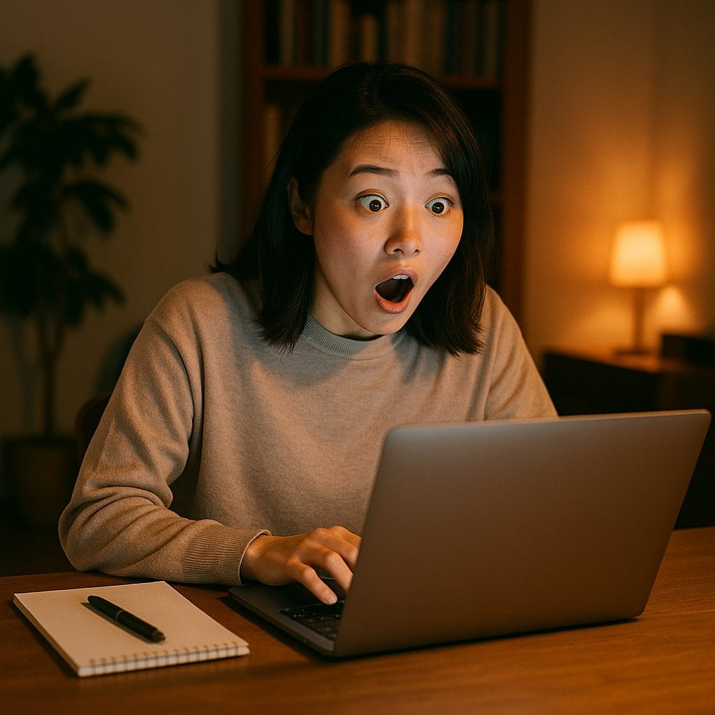 驚いた瞬間の集中作業