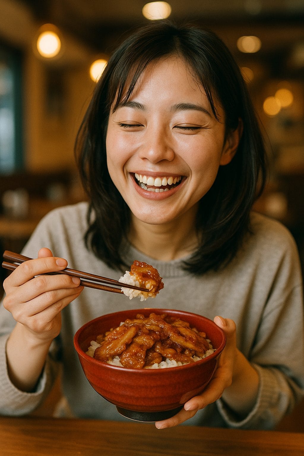 笑顔の食事タイム